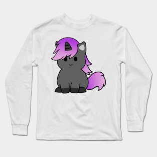 Purple Black Unicorn Long Sleeve T-Shirt